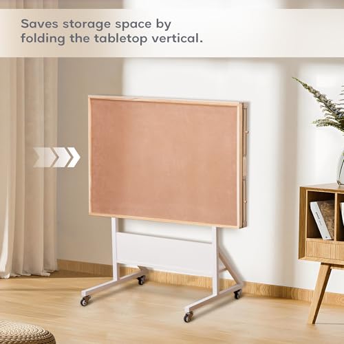 Tektalk Jigsaw Puzzle Table with Angle & Height Adjustment, Wooden Puzzle Board with Cover & 4 Colored Drawers, Tilting Puzzle Easel with Legs & 4 Roller Wheels, for Up to 1500 Pieces