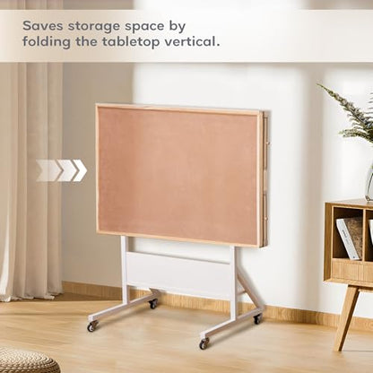 Tektalk Jigsaw Puzzle Table with Angle & Height Adjustment, Wooden Puzzle Board with Cover & 4 Colored Drawers, Tilting Puzzle Easel with Legs & 4 Roller Wheels, for Up to 1500 Pieces