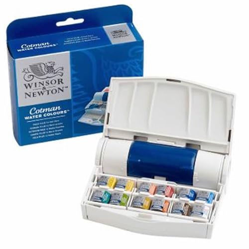 Winsor & Newton Cotman Watercolor Paint Set, 12 Half Pan Field Travel Set | Introductory Watercolor made with Fine Art Pigments, Perfect for Beginners, Lightfast & Permanent, Good Tinting Strength - style: 12 Half Pan Field Travel Set