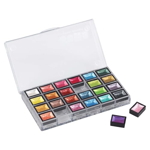 Soho Urban Artist Mini Pan Metallic Watercolor Set, 24 Colors