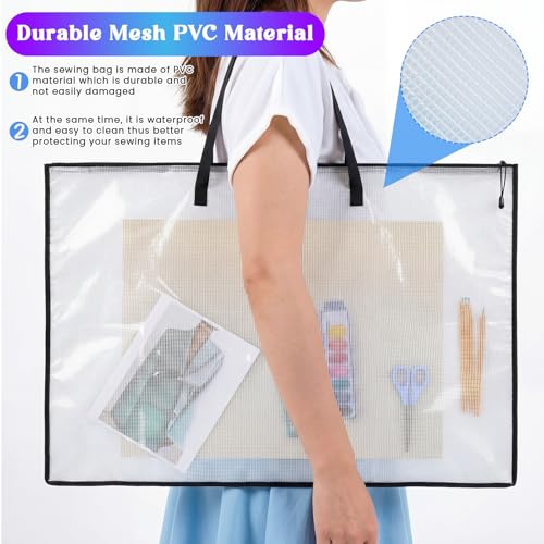 Shinylin 24 x 36 Inches Large Art Portfolio Bag, Portfolio Folder for Artwork with Zipper and Handle, Poster Storage Bag Mesh Folder Organizer for Poster, Scrapbook, Keepsake and Bulletin Board