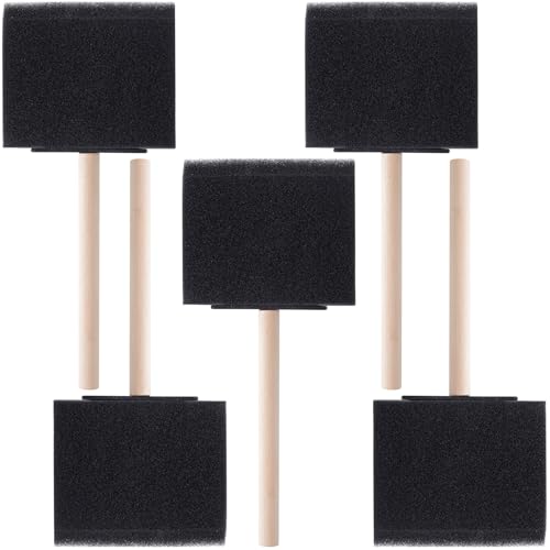HINZIC 5Pcs 3inch Foam Paint Brushes, 2.97x6.29in, Black - size: 3 inch