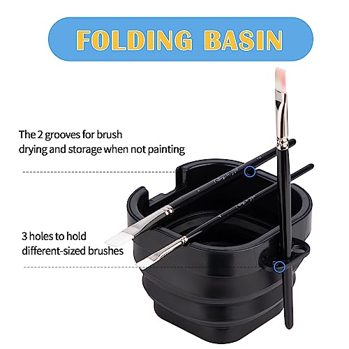 Falling in Art 16 Wells Airtight Paint Palette with Lid, Black - color: Black