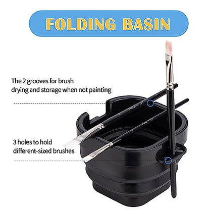 Falling in Art 16 Wells Airtight Paint Palette with Lid, Black - color: Black