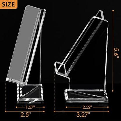 YUXUN Acrylic Pen Holder Display Stand - 30° Tilt Angle | Single Pen Display Stand Multi-Functional Clear Pencil & Makeup Brush Organizer for Office, School, Home and Exhibition -1PC - size: Tilted Pen Stand