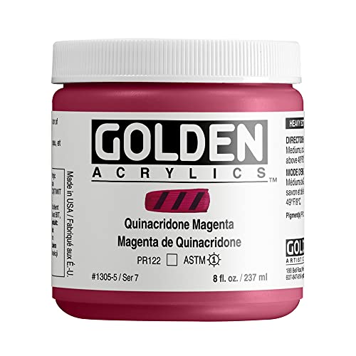 GOLDEN Heavy Body Acrylics, Quinacridone Magenta, 8 fl. oz. Jar