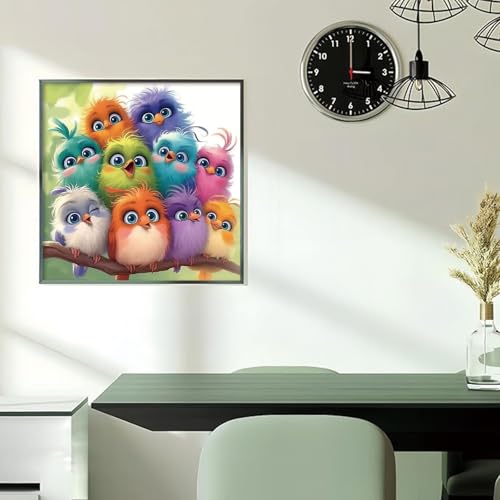 Shouruihua Diamond Painting Kits for Adults, Bird Diamond Art Kits | Funny Animals, Gem Art, Diamond Dotz Kits, Diamond Dots, Full Round Drill Diamond Painting Kits for Adults, 11.8x11.8 in - color: Funny Little Bird
