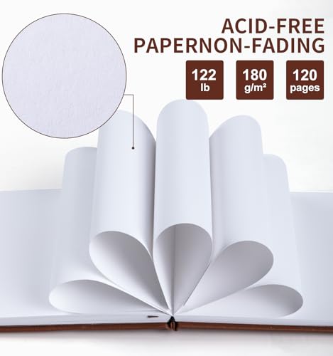 Sketchbook for Drawing, 120 Pages Sketch Book, 122LB/180GSM Thick Paper - color: Brown, size: Large (10×10INCH)