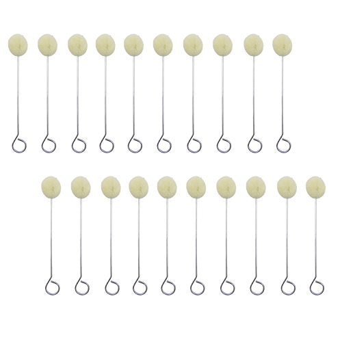 100 Packs Wool Daubers Ball Brush Leather Dye Tool with Metal Handle for DIY Crafts Projects