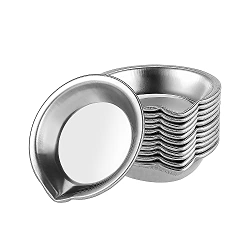 12pcs Makeup Palette Stainless Steel Small Round Paint Tray Artist Watercolours Paint Mixing Palette Tray