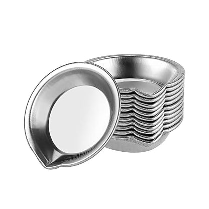 12pcs Makeup Palette Stainless Steel Small Round Paint Tray Artist Watercolours Paint Mixing Palette Tray