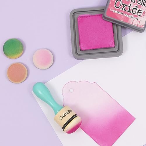 Craftelier - Ink Paints Mixing Blending Tools for Scrapbooking and Other Crafts | Includes 2 Handle Ink Tools + 5 Round Foam Pads Interchangeable of 30 mm Diameter | Turquoise Color - size: Ink and Paints Mixing Blending Tools