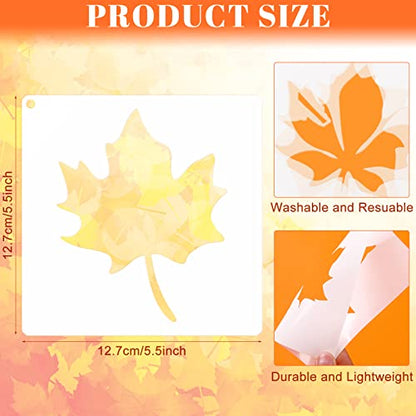 20 Pieces Autumn Leaf Stencils Fall Pumpkin Templates Reusable Craft Stencils Plastic Painting Harvest Stencil for Craft DIY Fabric Canvas Wall Maple Leaf Pumpkin Painting Home Decorations(Leaves) - style: Leaves