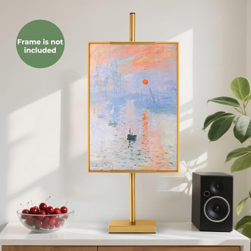 Rofio Adjustable Tabletop Easel, Picture Frame & Sign Display Stand, Gold - color: Gold