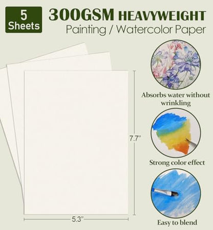 10.8 inch Tabletop Easel for Painting, Small Easel with 5 Papers