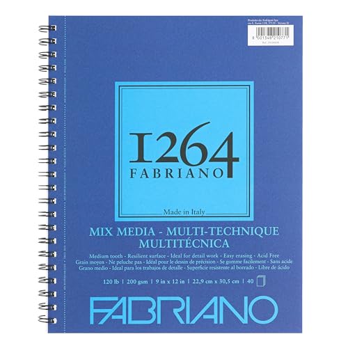 Fabriano 1264 Mixed Media Pad, 9" x 12", 120 lb.