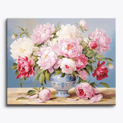 Craftoria Paint by Numbers for Adults 40"x50"cm NO Framed Luminous Florals 48 Colors - color: Luminous Florals - 48 COLORS, size: NO Frame