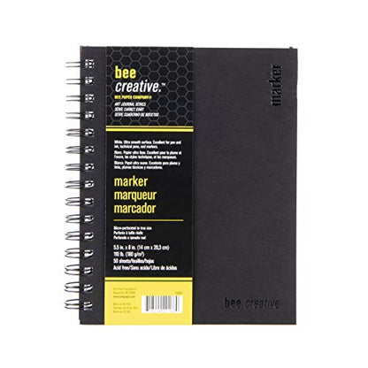 Bee Paper - 5.5" x 8" Creative Marker Drawing Journal - size: 5-1/2-inch x 8-inch, 50 Sheet Art Journal, style: Marker Art Journal