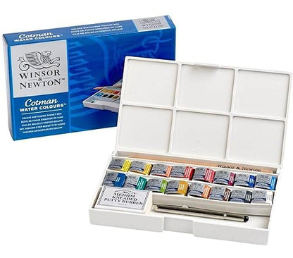 Winsor & Newton Cotman Watercolor Paint Set, 16 HP Deluxe Sketchers' Box - style: 16 Half Pan Complete Pocket Set