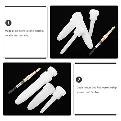 EXCEART Fountain Pen Mold Set Silicone Pen Mold for Epoxy Resin DIY 4-piece Casting Kit with Brass Nib and Ink for Calligraphy Fountain Making 3.93 X 0.98 X 0.98 in
