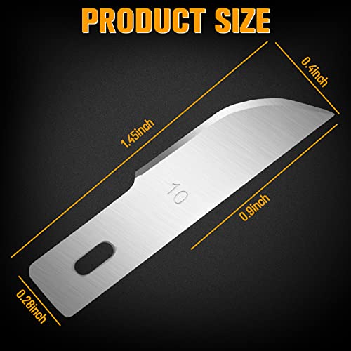 JETMORE 100 Pack Exacto Blades #10, Craft Knife Blades with Storage Box | High-carbon #10 edges handle carving and curved cuts, hobby knife blades store neatly, and craft blades fit standard handles - size: #10