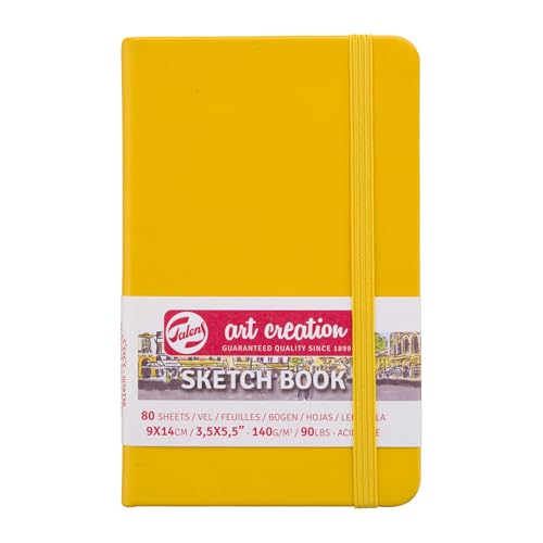 Talens Art Creation Sketchbook, Golden Yellow, 80 Sheets, 3.5 x 5.5 in - color: goldenyellow, size: 9×14cm
