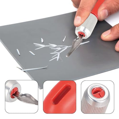 Linoleum Cutter Stamp Making Kit - Rubber Carving Tools | Lino Cutter Set, Block Printing Starter Set with Lino Cutters for DIY Crafts, Scrapbooking, Printmaking