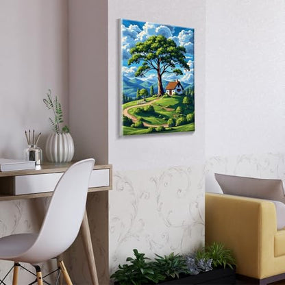ATDMS Landscape Paint by Numbers Kit for Adults with Frame, 8x12 Inch - color: Landscape 274