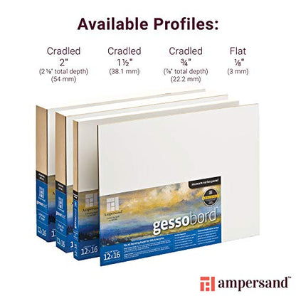 Ampersand Gessobord for Acrylic, Oil and Mixed Media, 1/8 Inch Depth, 6X6 Inch, Pack of 4 (GBS066) - size: 6" x 6" Pack of 3
