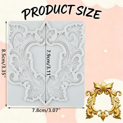 Baroque Relief Frame Polymer Clay Molds Photo Frame Silicone Mold | DIY Craft Epoxy Resin Casting Polymer Clay Tools Crafts Air Dry Jewelry Making - color: Style E