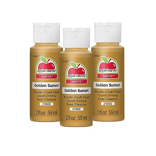 Apple Barrel Acrylic Paint in Assorted Colors Golden Sunset, 2 Fl Oz (Pack of 3) - color: Golden Sunset, size: 2 Fl Oz (Pack of 3)