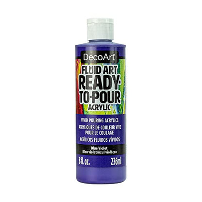Deco Art DecoArt FluidArt Ready-To-Pour Acrylic Paint 8oz-Blue Violet - color: Blue Violet