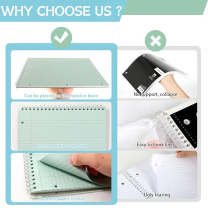 10 Packs 8.5 x 11 inch Top Spiral Notebook with 3 Hole Punched Legal Pads 40 Sheets College Ruled Notepad Hard Cardboard Paper Wirebound Pads for Business School Office Home Supplies (Pastel) - color: Pastel