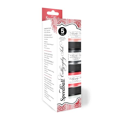 Speedball Acrylic Calligraphy Metallic Ink 5 Piece Set