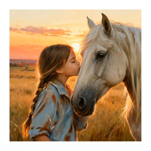 Aicomeon Diamond Painting Kits for Adults Horse Diamond Painting Kits | 12x12 In, Easy DIY for Beginners, Full Drill Round Dot Gem Art Mosaic Stress Relief Craft, Home Wall Decor Gifts - color: Horse