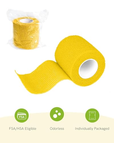 FriCARE Self Adhesive Bandage Wrap, Medical Tape in First Aid Kit, Fresh | Elastic Cohesive Bandages for Sports/Vet/Wrist Ankle Wounds, 2 Inches X 5 Yards, Latex-free 6 Rolls - color: 6 Fresh Color