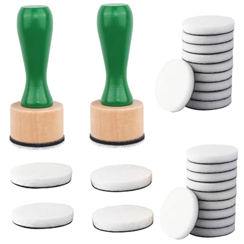 26 Pcs/Sets Ink Blending Tool Sets, Include 2 Pcs Round Ink Mini Applicator Tools and 24 Pcs Replacement Refill Foam Pads for Drawing Distressing Blending Scrapbooking & Stamping Supplies (Deep Green) - color: Deep Green