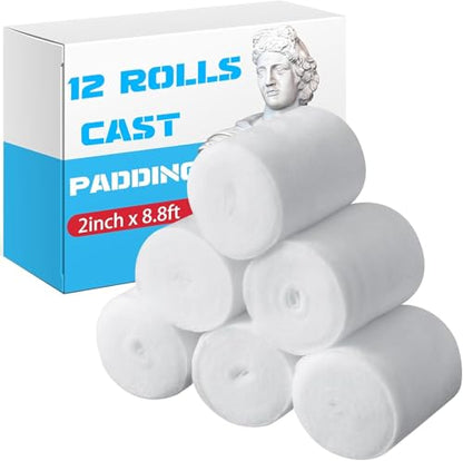 6 Rolls Cast Padding, Soft Cotton Padding Bandage Cast Use with Plaster Cloth Gauze Bandages for Halloween Wrap Bandages Art Projects Body Casts Hobby Craft, Individual Pack Bandage Wrap Rolled