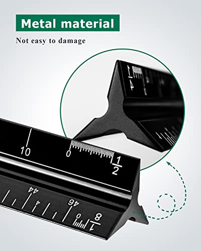 Architectural Scale Ruler 3 Pack Aluminum Triangular Ruler 12 Inch Imperial Metal Scale Ruler for Blueprint Drafting Ruler for Architect, Civil Engineer, Draftsman - size: Architect 3 Packs