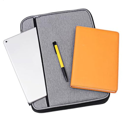 BTSKY New Universal A4 Document Bags Portfolio Organizer- Waterproof Travel Gear Organizer Zipper Case/Document File Bag for Ipads, Notebooks, Pens, Document Dark Grey New