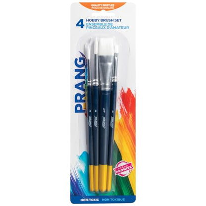 Prang Hobby Paint Brush Set, Assorted Sizes, 4 Brushes - size: 4 Count (Pack of 1)