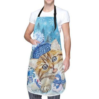 Imiss Waterproof Stain-Resistant Cooking Chef Aprons for Grill BBQ Baking 27 X 31 Inch - color: Cat