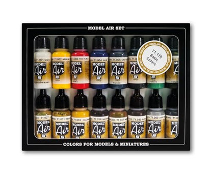 Vallejo WWII Allied Model Air Paint, 17ml (Pack of 16)