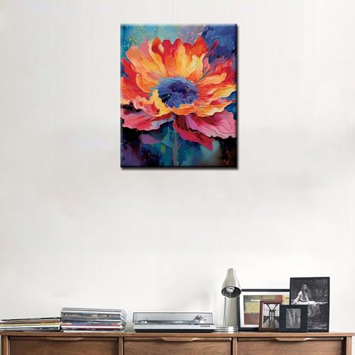 Watercolor Flowers DIY Paint by Numbers for Adults Beginners and Kids,Anti Stress Painting by Numbers Kits with Paintbrushes and Acrylic Pigment,Handmade Craft Oil Painting Kits Home Decor,(diy frame) - color: Plant-06, size: 16''x20''(DIY Frame)
