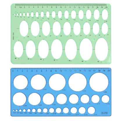 Circle Template Circle Stencil Circle Template for Drawing Round Drafting Drawing Templates Drafting Stencils Tools Geometry Circle Templates for Office School Drawing Design Measuring 2 Pack