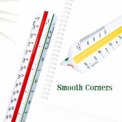 Architect Scale Ruler, Drafting Triangle Ruler, 12 Inch | Architectural Scale Ruler, Plastic Drafting Ruler for Blueprint, Drawing, Engineers, Students, Architects, Contractors