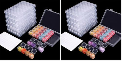 SGHUO 168 Slots 6pcs 28 Grids Diamond Painting Boxes Plastic Organizer, Bead Organizer (Pack of 2) - size: 6pcs (Pack of 2)