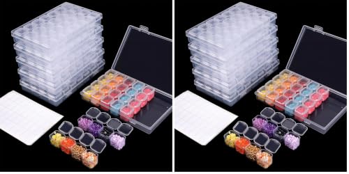 SGHUO 168 Slots 6pcs 28 Grids Diamond Painting Boxes Plastic Organizer, Bead Organizer (Pack of 2) - size: 6pcs (Pack of 2)