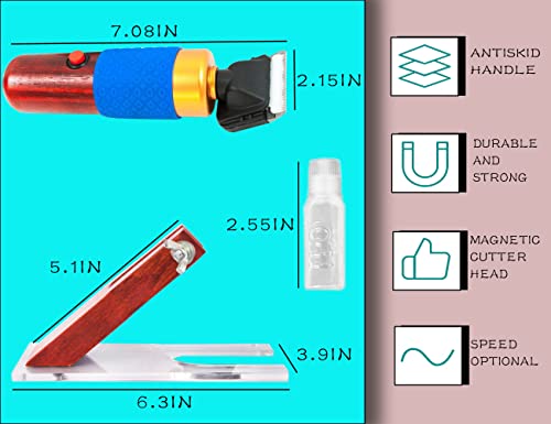 Carpet Trimmer with Shearing Guide, Electric Speed Adjustable Rug Tufting Carver Clippers, Electric Rug Shears Carpet Carving Tool for Handmade Rug Clean and Tufted Rug(with Stand Base and 2 Blades) - color: Carpet Trimmer With Shearing Guide