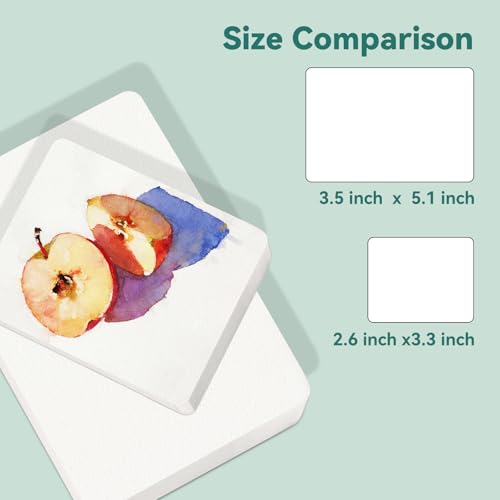 LIGHTWISH Mini Watercolor Sketchbook 60 Sheets 100% Cotton 3.5X 5.1 inch Cold Press 300gsm/140lb,Mini Travel Small Watercolor Book Square Painting Notebook Tearable Art Paper Sketchbook - size: 3.5*5.1in
